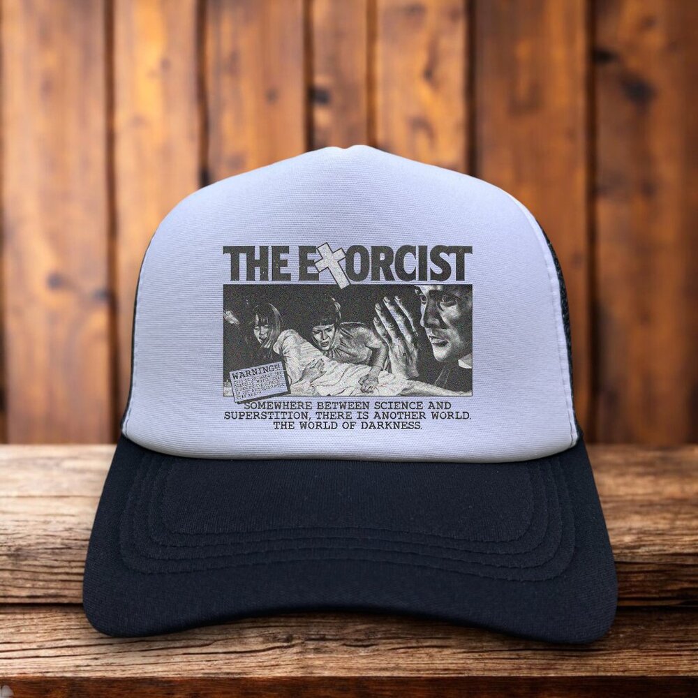 The Exorcist Unisex Trucker Hat Black Classic Horror Movie Poster Baseball Cap